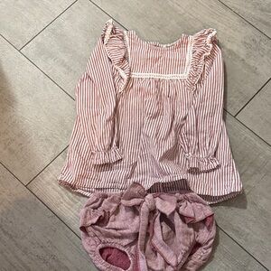 Striped red and white striped Baby Outfit